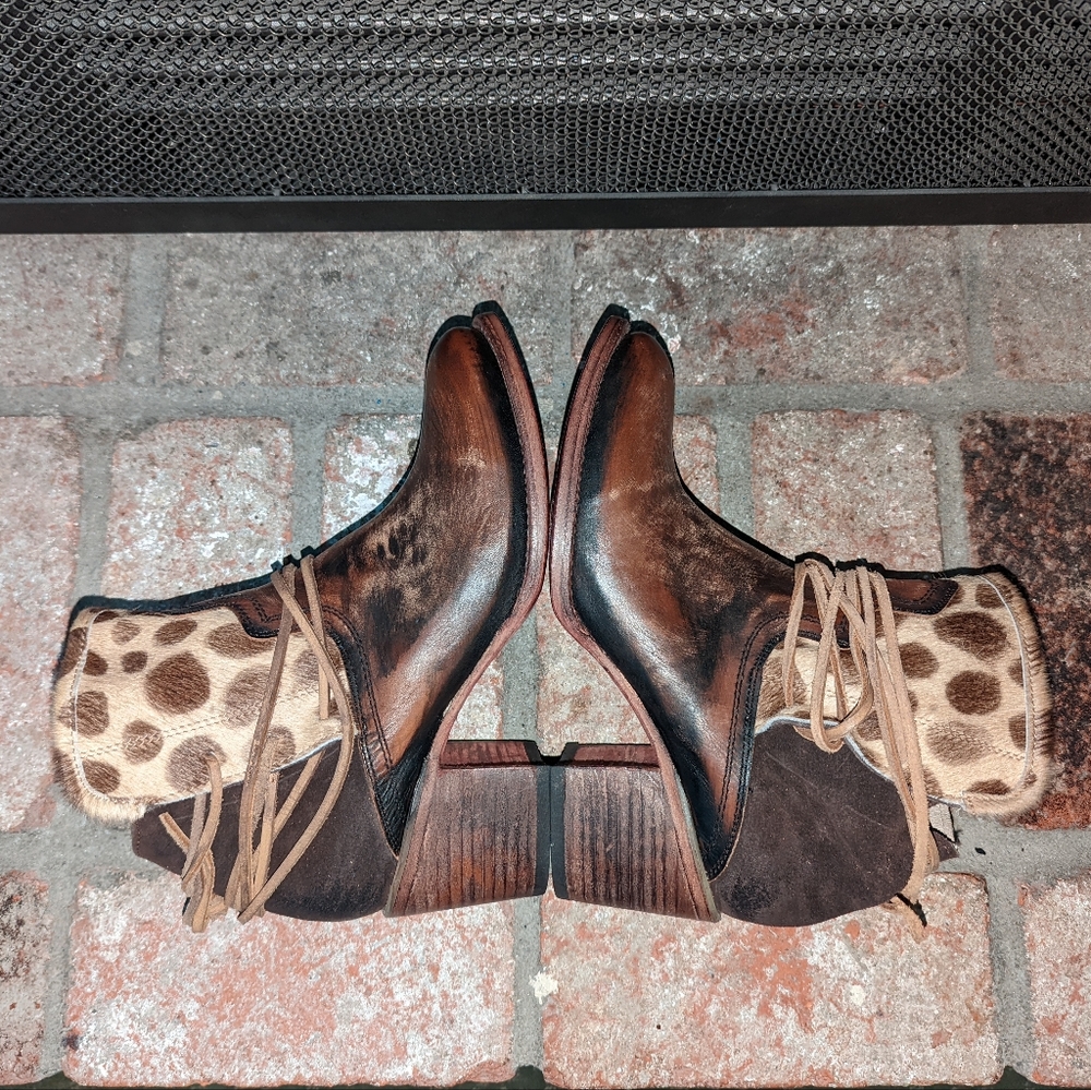 FreeBird CASEY Leopard Ankle Boots size 11 - Picture 8 of 14